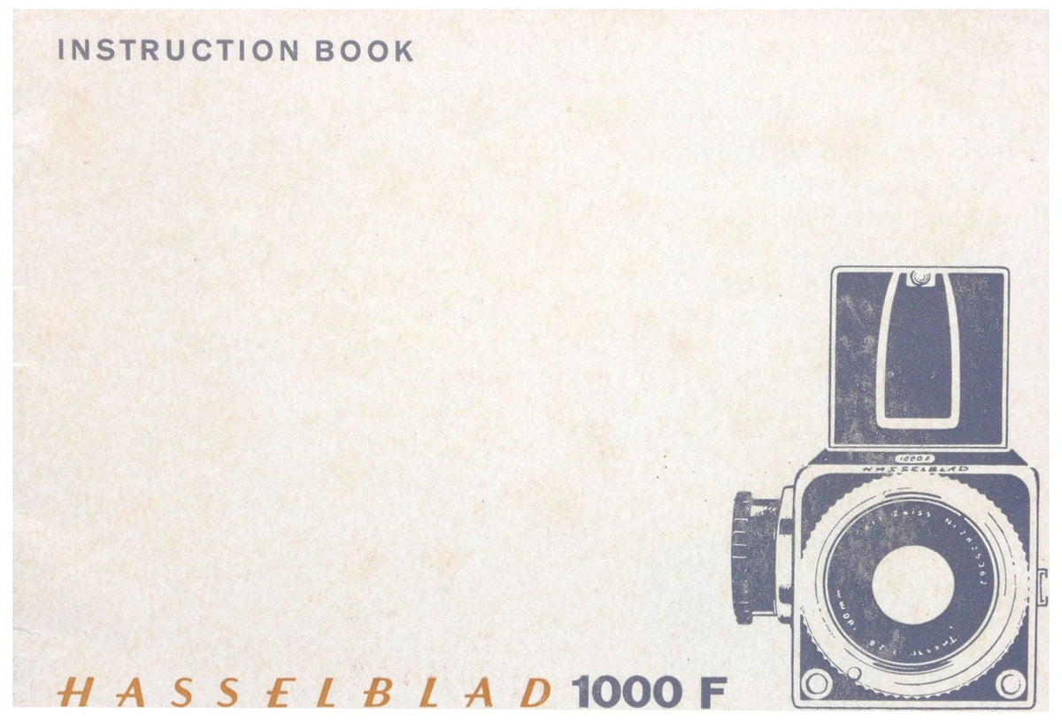 Hasselblad 1000F Instruction Book – English, 20-Page Edition – front cover