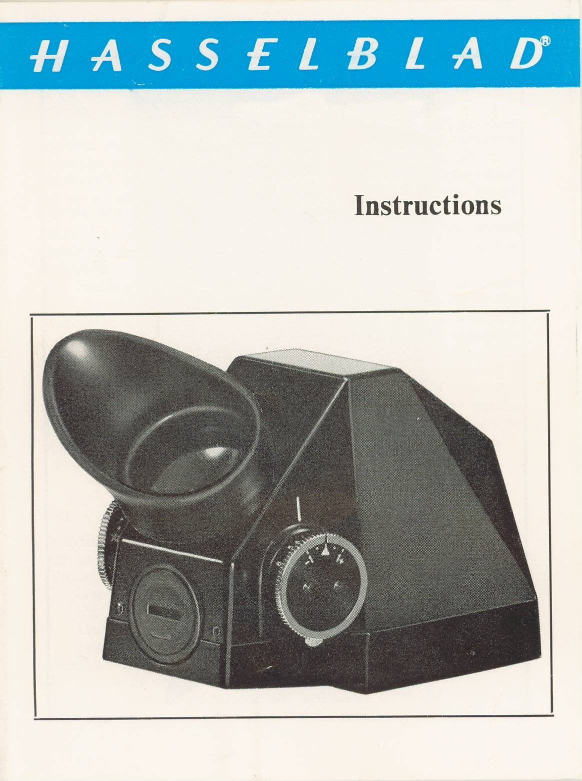 Hasselblad Prism Viewfinder with Built-in Light Meter – Instructions, 1972 – front cover