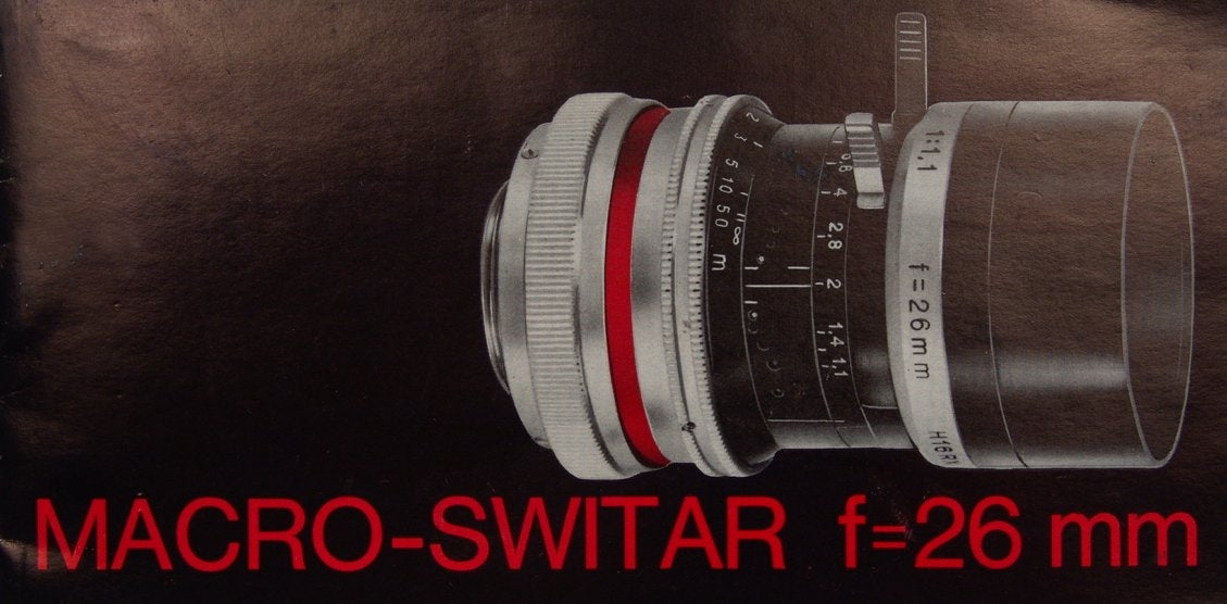 Bolex Macro-Switar f=26mm Lens – Instruction Manual for H16 Reflex – front cover