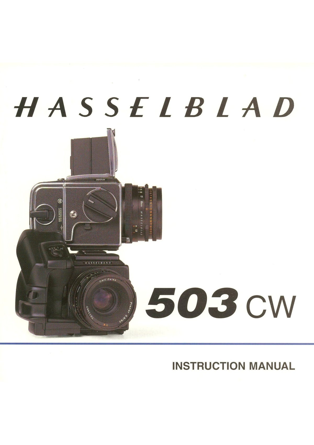 Hasselblad 503CW Instruction Manual – English, 40-Page Edition – front cover