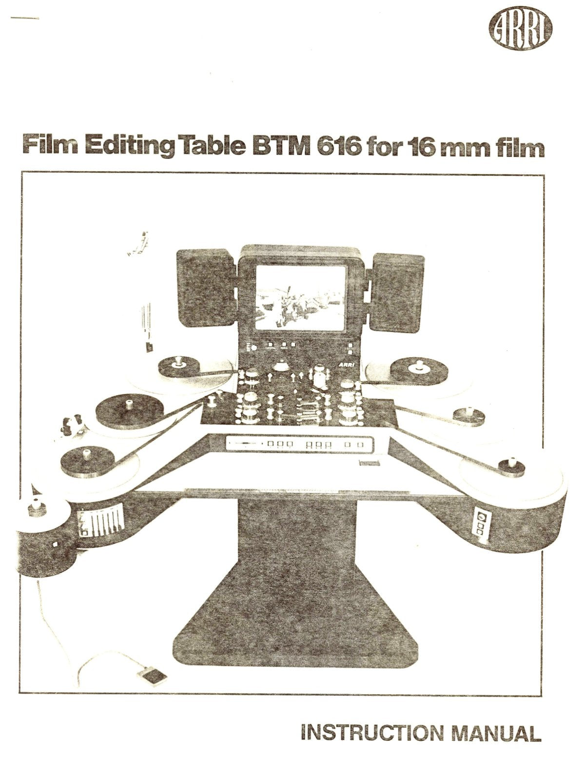 ARRI Film Editing Table BTM 616 for 16 mm Film – Instruction Manual – front cover
