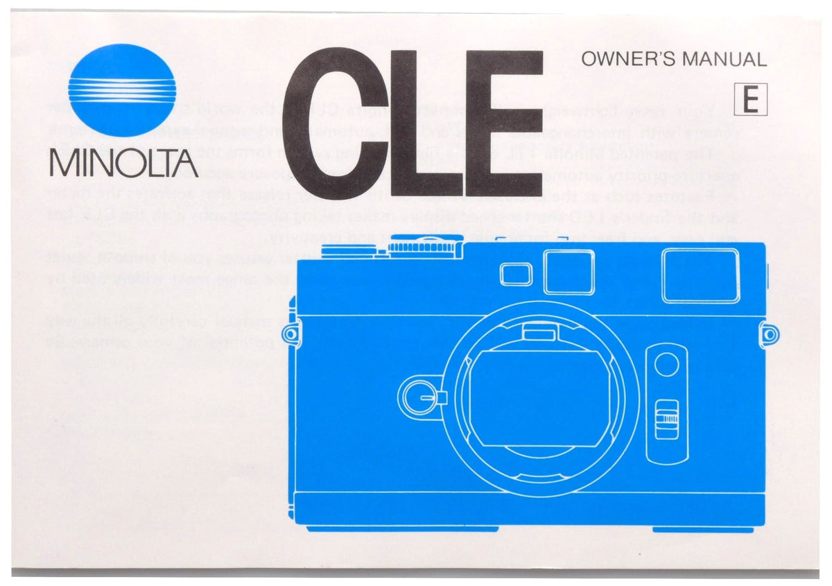 Minolta CLE Owner's Manual – English – front cover