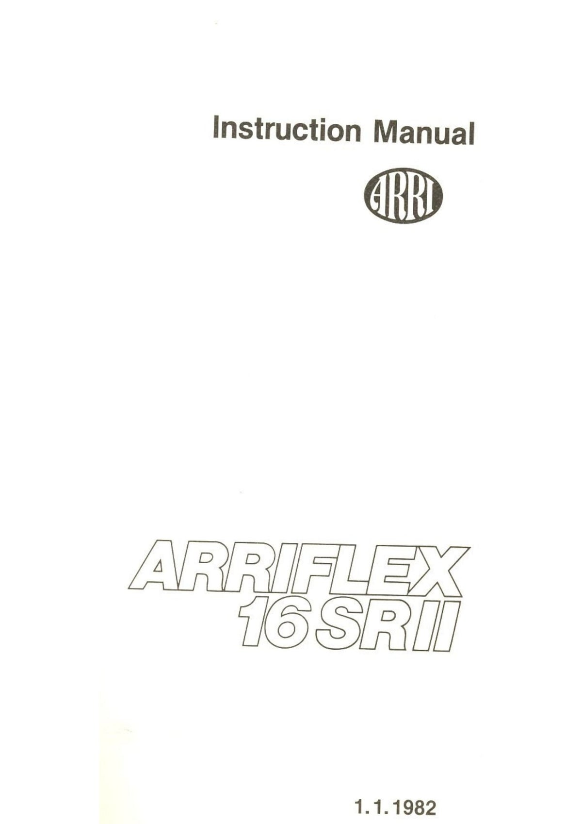 Arriflex 16 SR II – Instruction Manual, 1 January 1982 – front cover