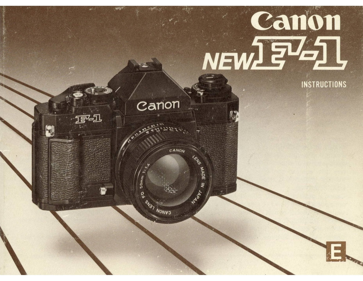 Canon New F-1 35mm SLR Camera – Instructions, English – front cover