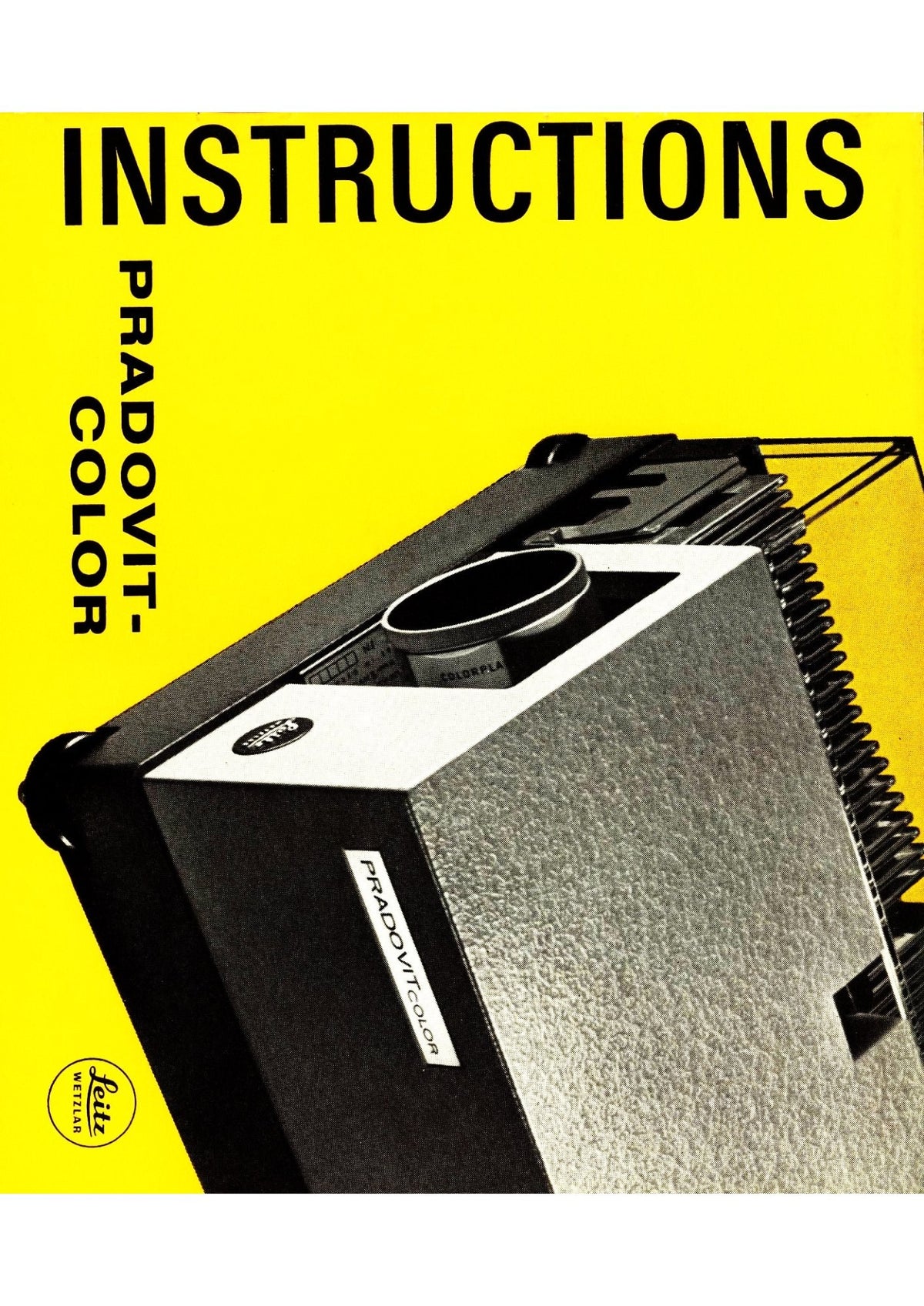 Leitz Pradovit-Color Slide Projector – Instructions, English – front cover