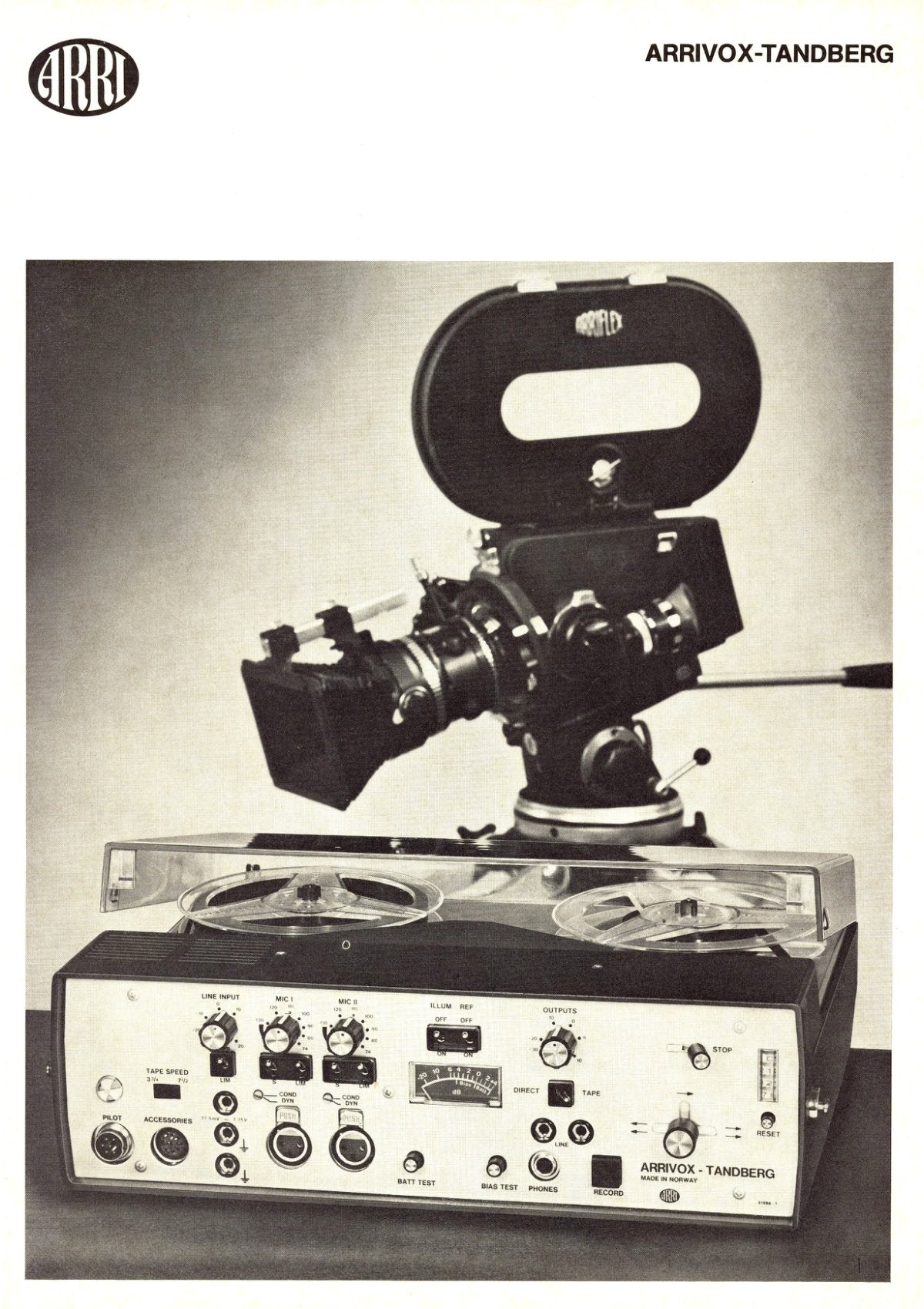 Arrivox-Tandberg Tape Recorder for Film Sound – ARRI Brochure – front cover