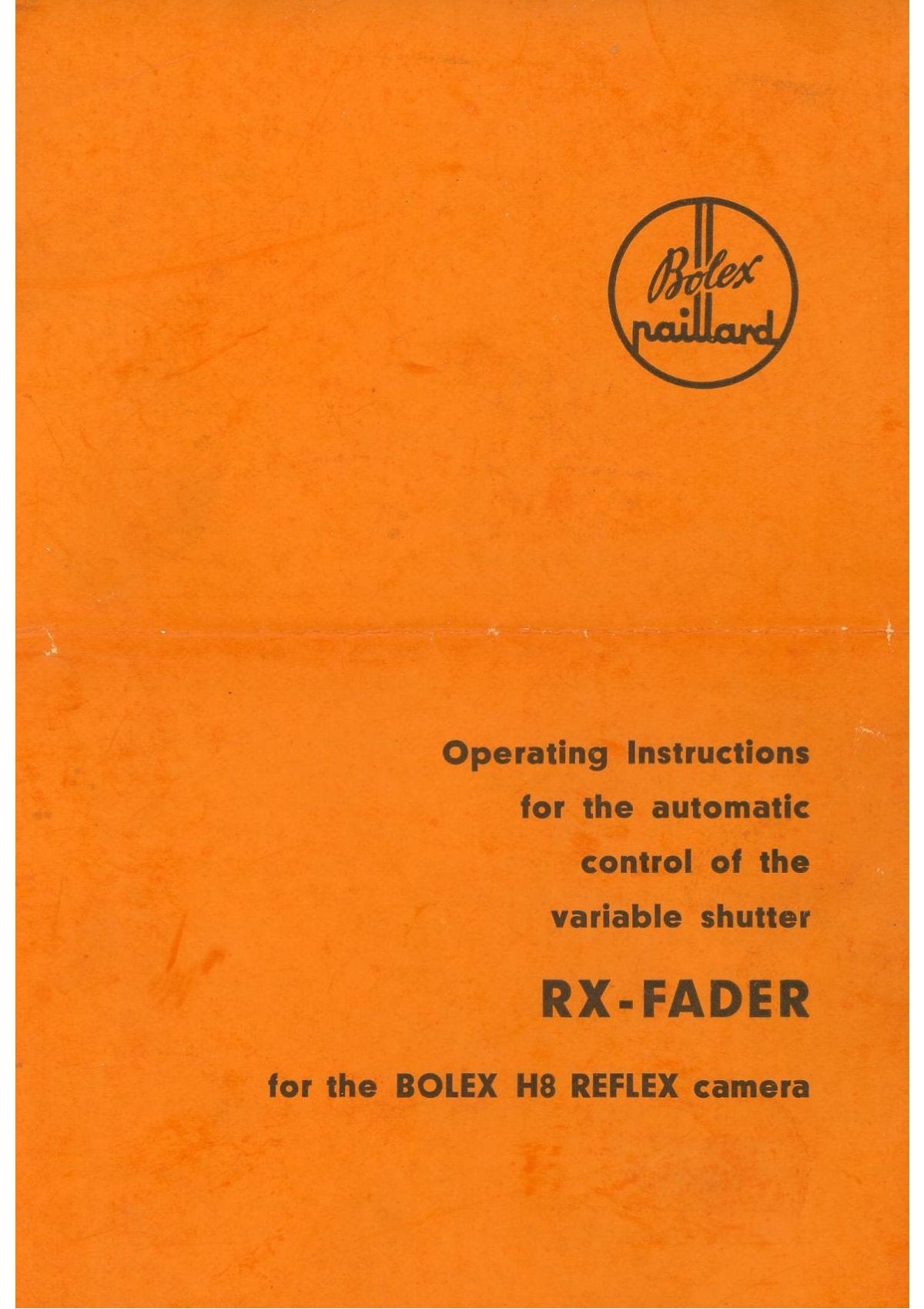 Bolex RX-Fader for the H8 Reflex – Operating Instructions, English – front cover