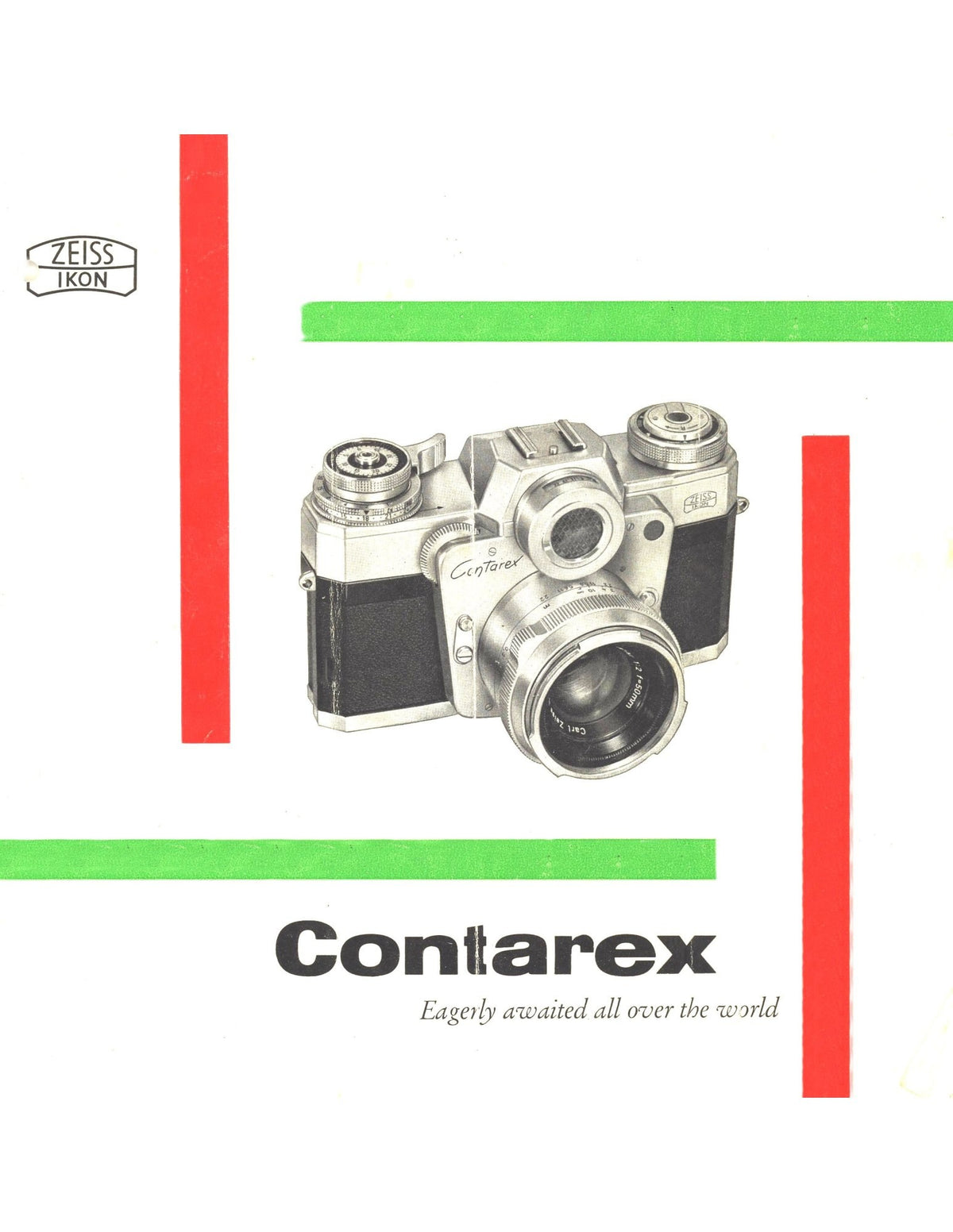 Zeiss Ikon Contarex – "All About Contarex" English Brochure – front cover
