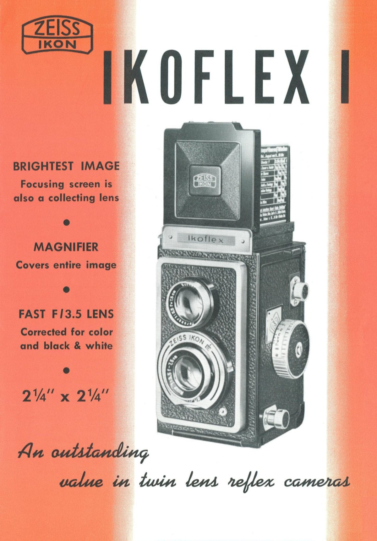 Zeiss Ikon Ikoflex I Twin-Lens Reflex – Carl Zeiss, Inc. Leaflet CAM 229, 1940 – front cover