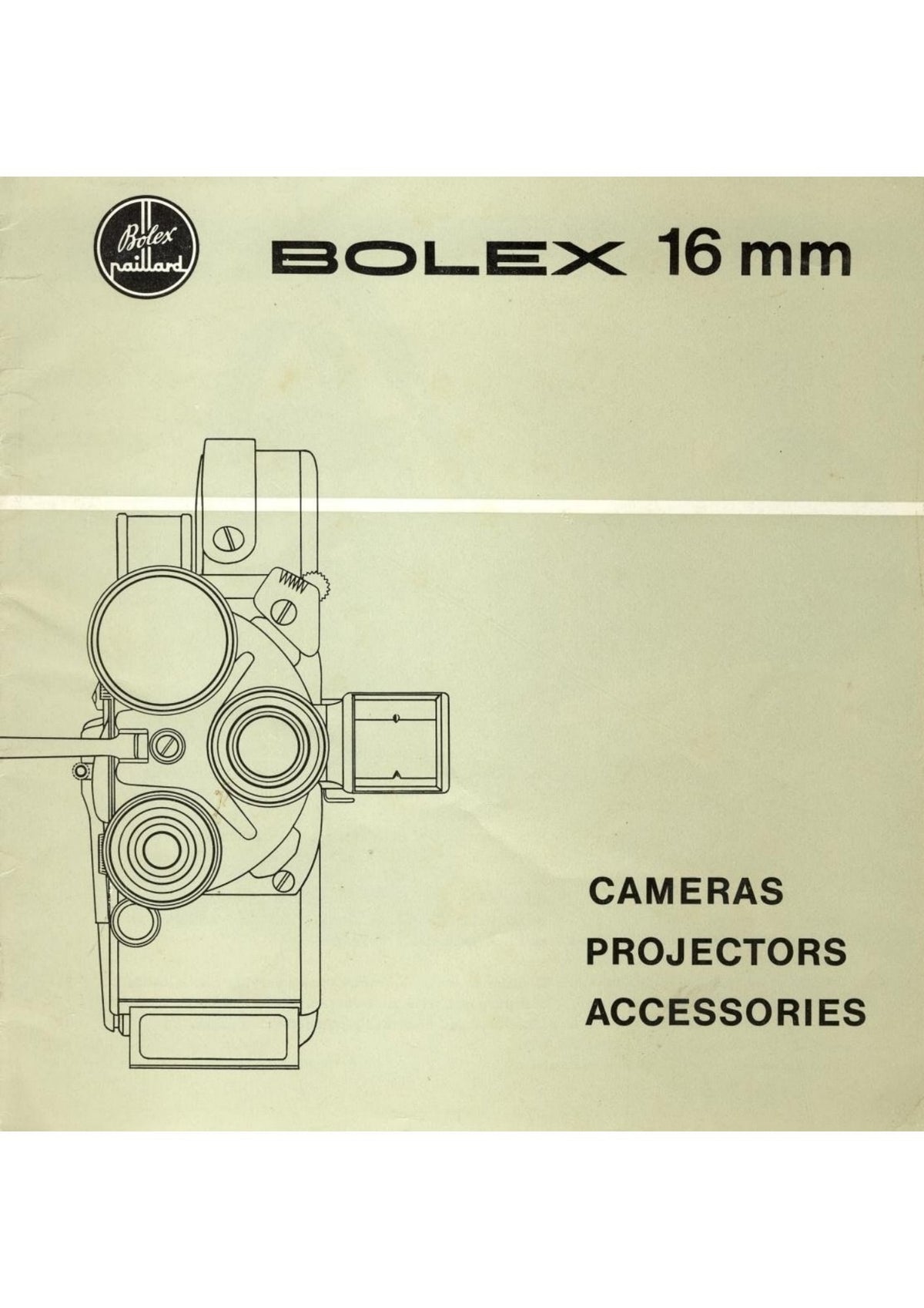 Bolex 16 mm – Cameras, Projectors and Accessories Brochure, English – front cover