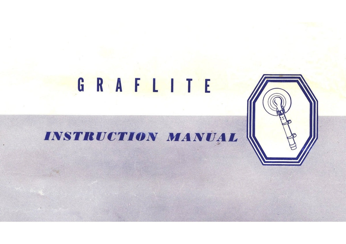 Graflite by Graflex – Instruction Manual, English – front cover