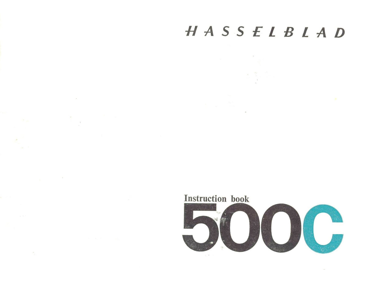 Hasselblad 500C Instruction Book – English – front cover