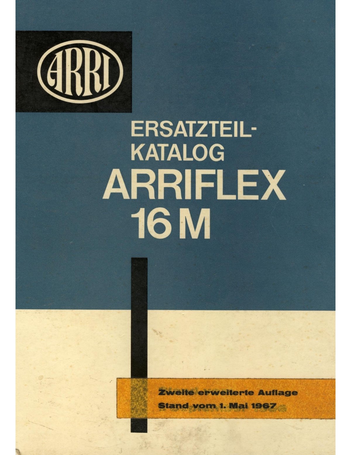Arriflex 16 M – Ersatzteilkatalog / Spare Parts Catalogue, May 1967 – front cover