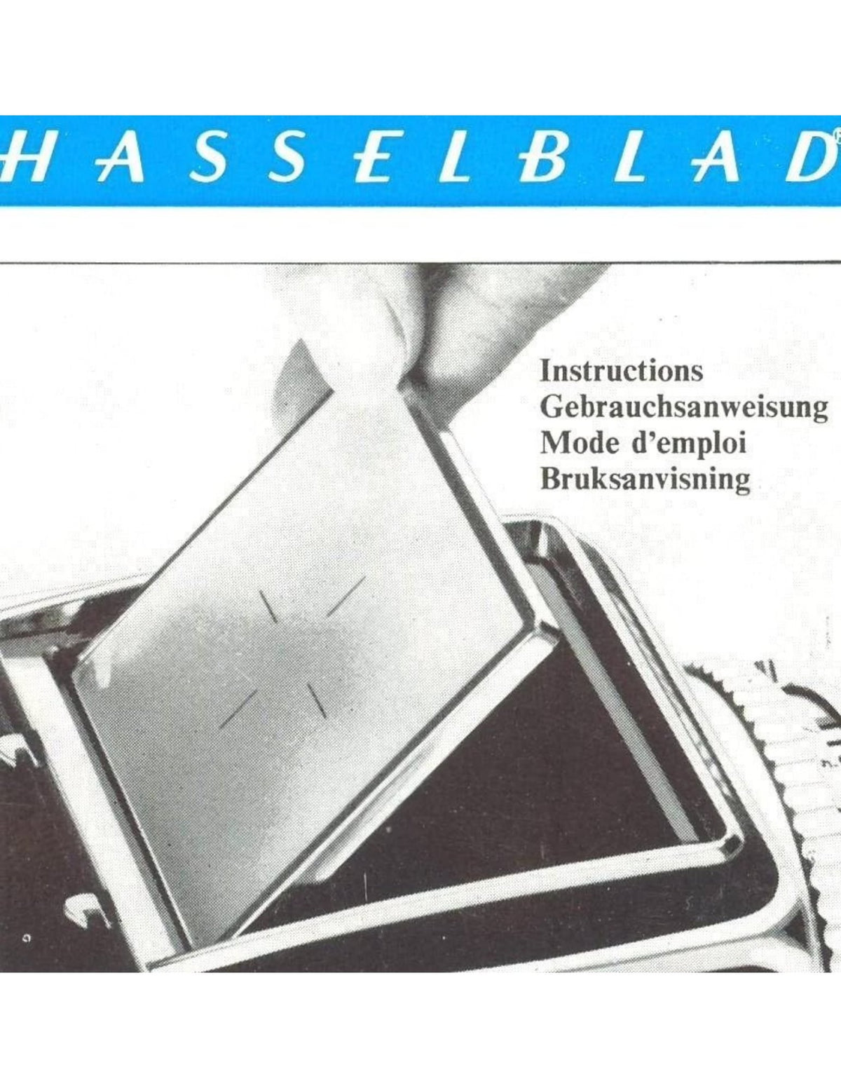 Hasselblad Focusing Screen Back – Instructions, Multilingual – front cover