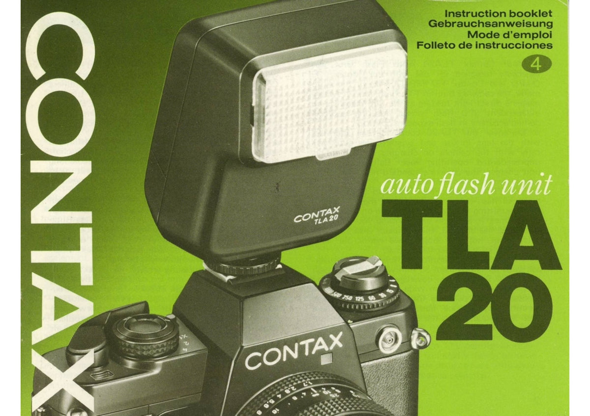 Contax TLA20 Auto Flash Unit – Instruction Booklet, Multilingual – front cover