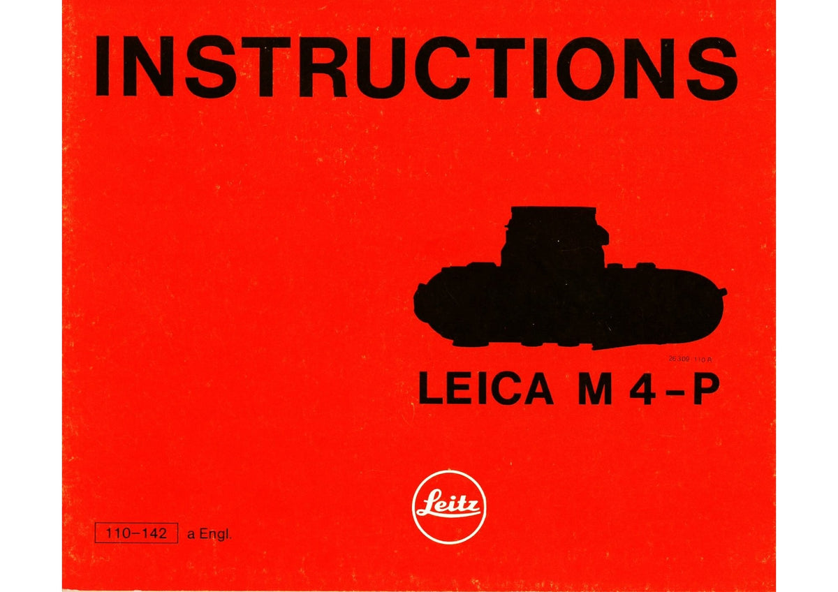 Leica M4-P – Instructions, Ernst Leitz Wetzlar, English – front cover