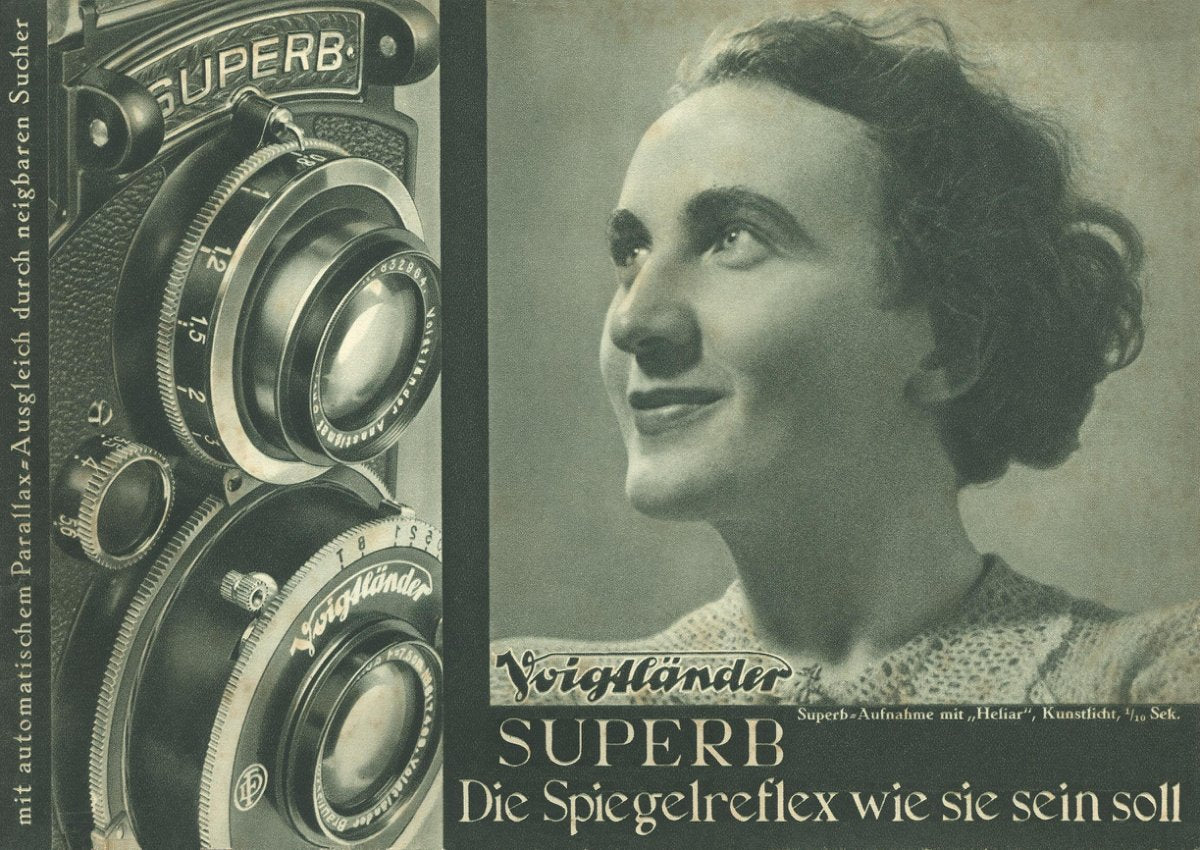 Voigtländer Superb – "Die Spiegelreflex, wie sie sein soll" Folder, c. 1934 – front cover