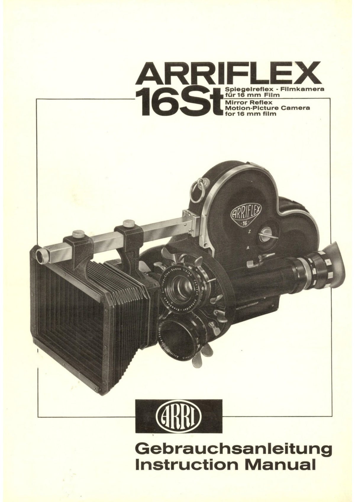 Arriflex 16 St – Gebrauchsanleitung / Instruction Manual, German & English – front cover