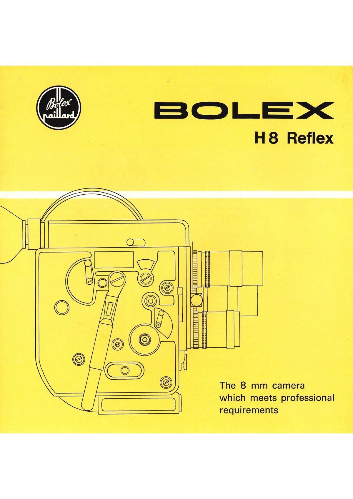 Bolex H8 Reflex – The 8 mm Camera for Professional Requirements, Brochure, English – front cover