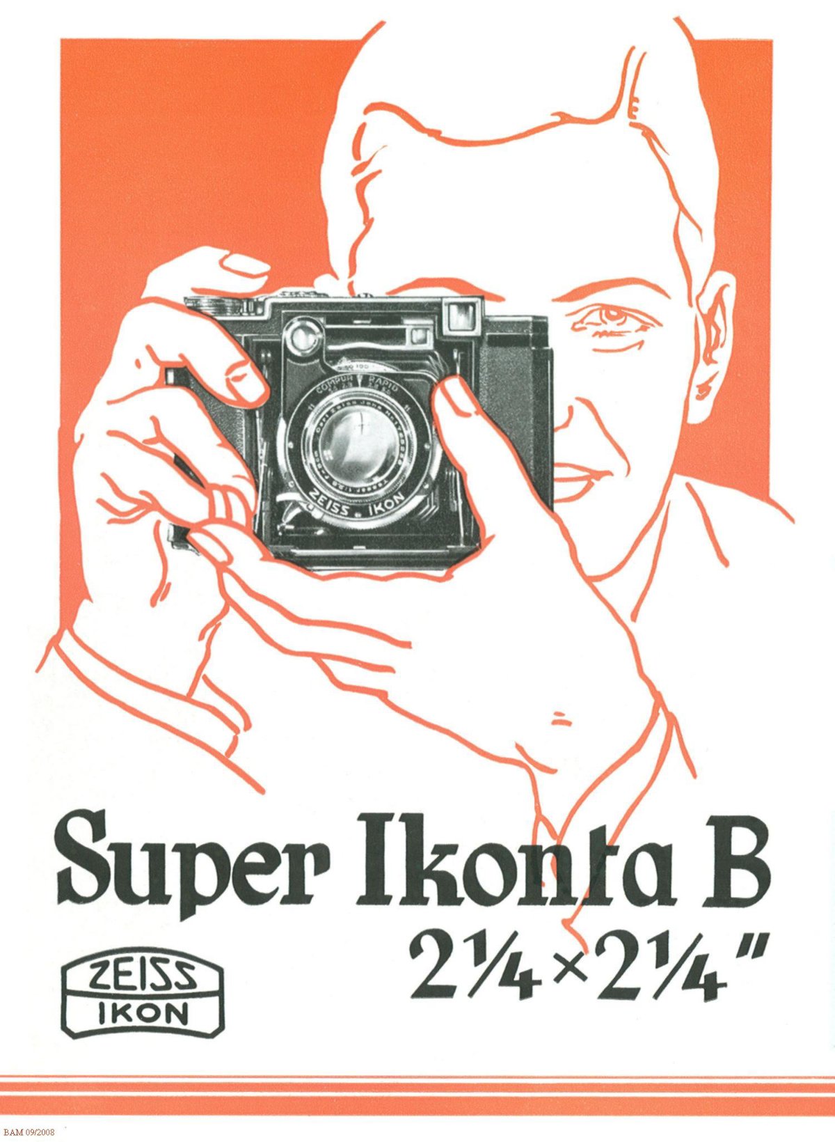 Zeiss Ikon Super Ikonta B 2¼ x 2¼ – Carl Zeiss, Inc. Leaflet CAM 69, 1937 – front cover