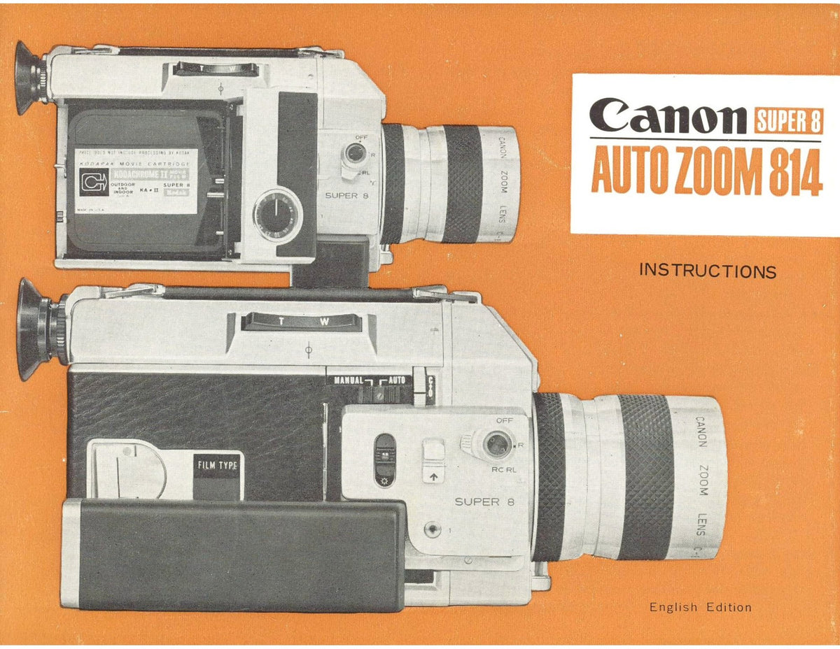Canon Auto Zoom 814 Cine Camera – Instructions, English Edition – front cover