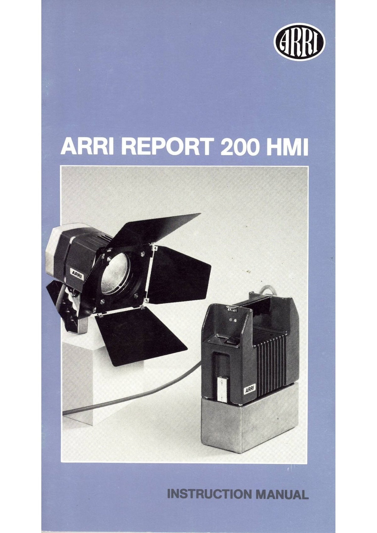 ARRI Report 200 HMI Lamp – Instruction Manual, English – front cover