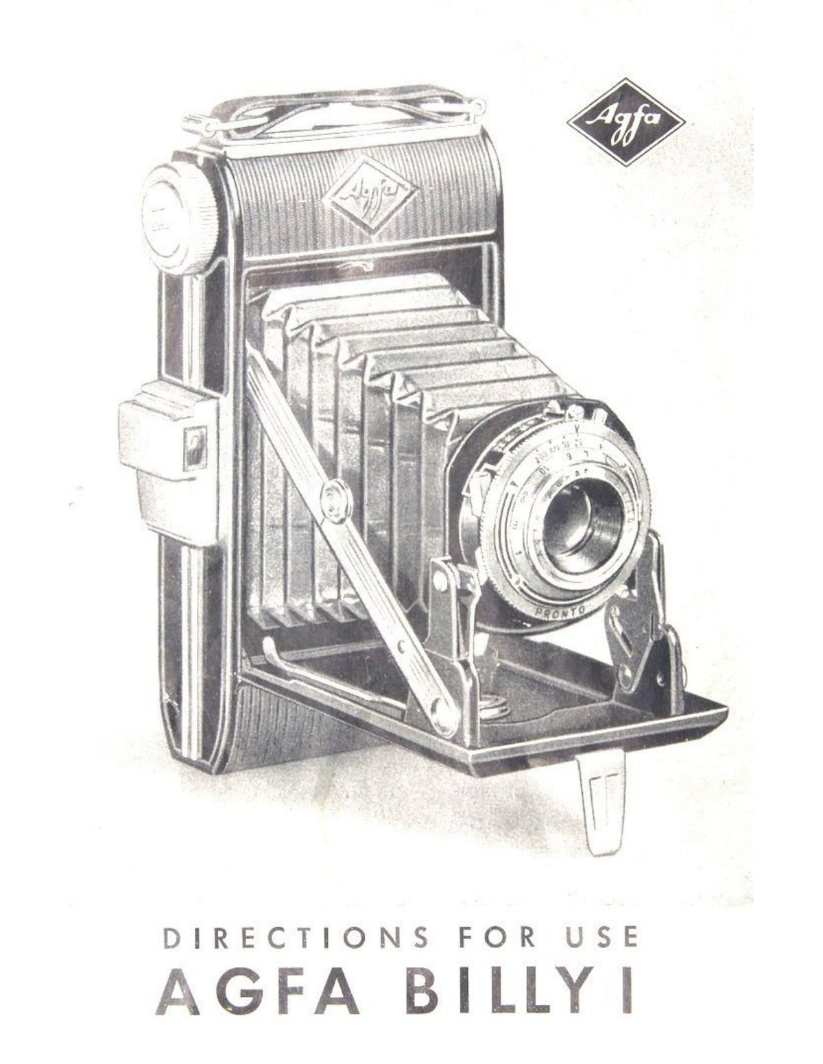 Agfa Billy I – Directions for Use, English – front cover