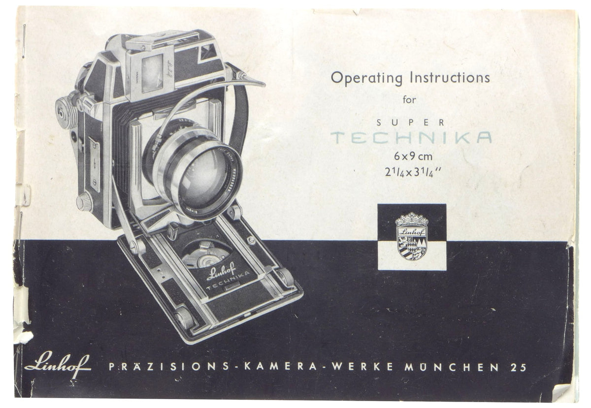 Linhof Super Technika 6x9 Operating Instructions – English – front cover