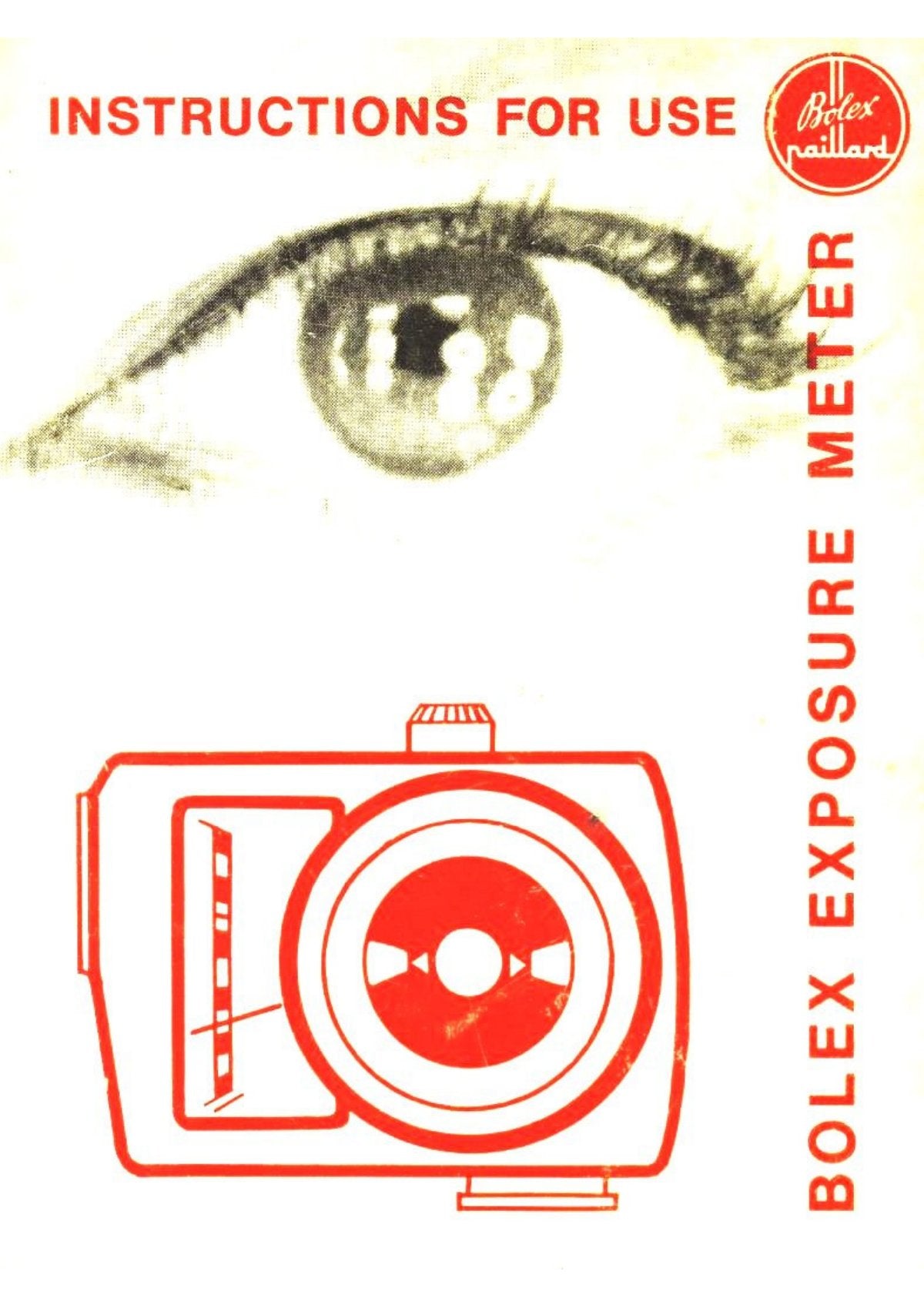 Bolex Exposure Meter – Instructions for Use, English – front cover