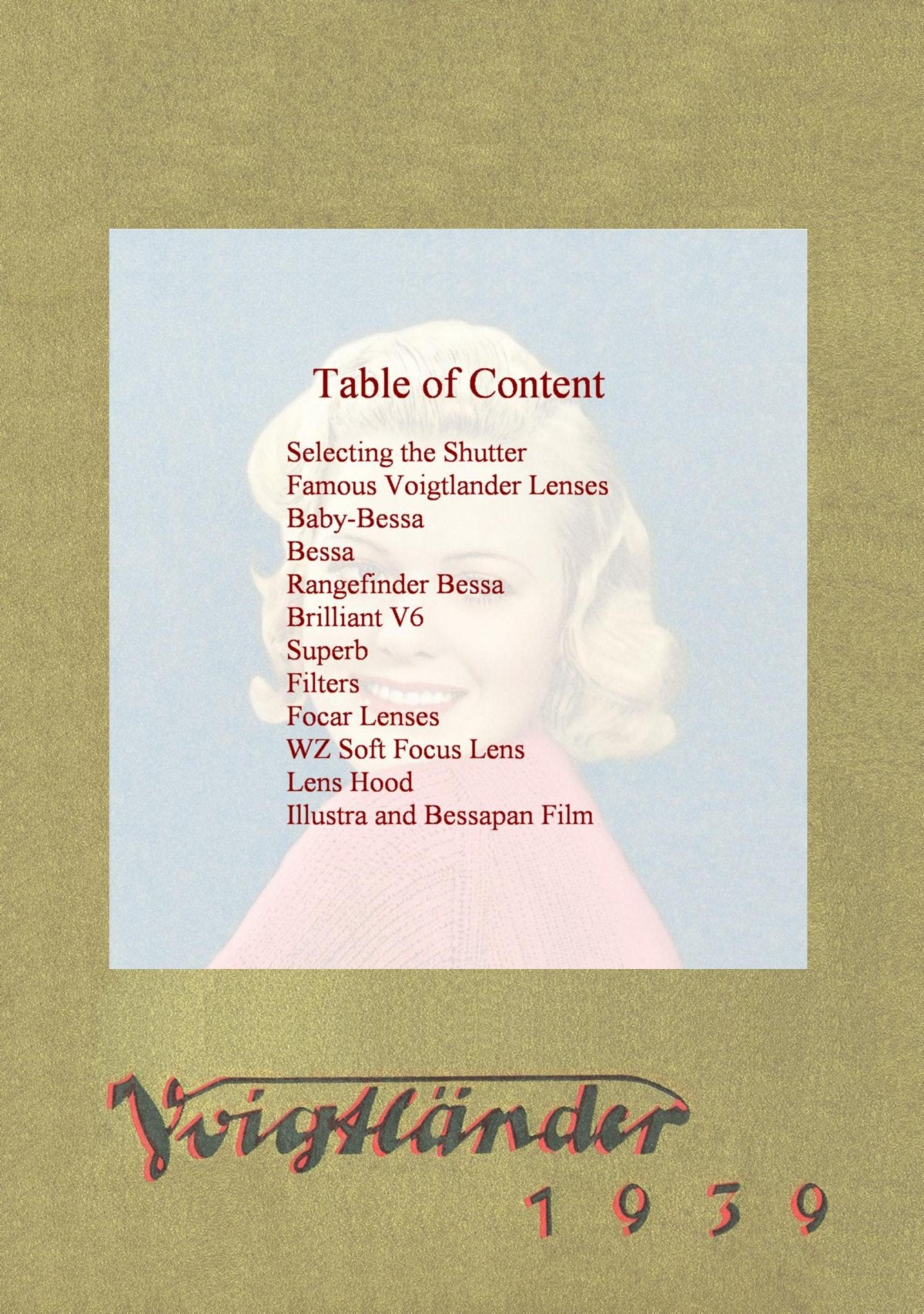 Voigtländer 1939 Catalogue – English Edition – front cover