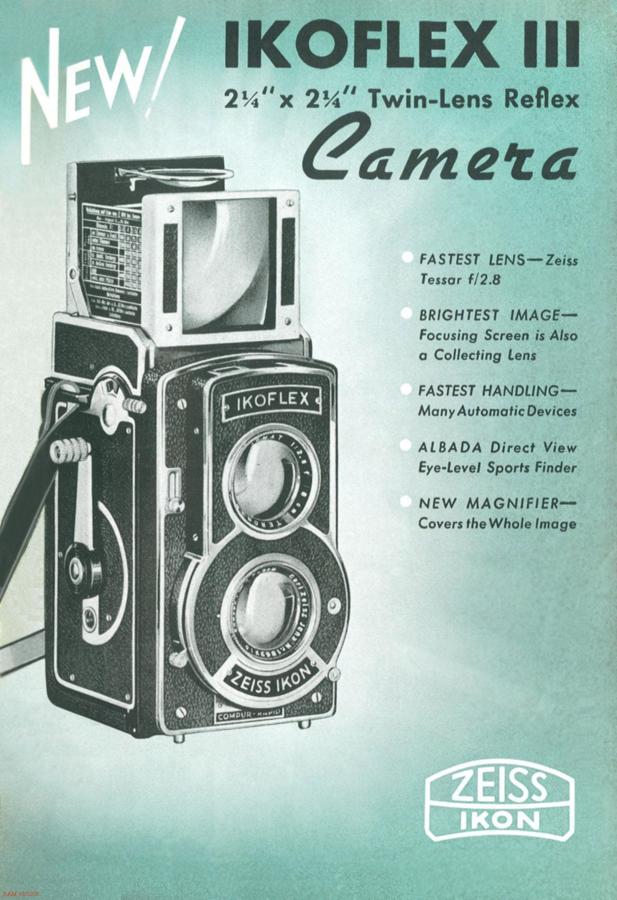 Zeiss Ikon Ikoflex III Twin-Lens Reflex – Carl Zeiss, Inc. Leaflet CAM 199, 1939 – front cover