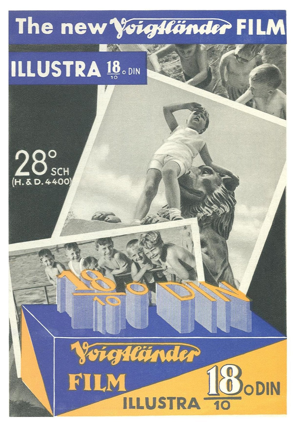 Voigtländer Illustra Film 18/10° DIN – Exposure Calculator and Data Sheet, May 1935 – front cover