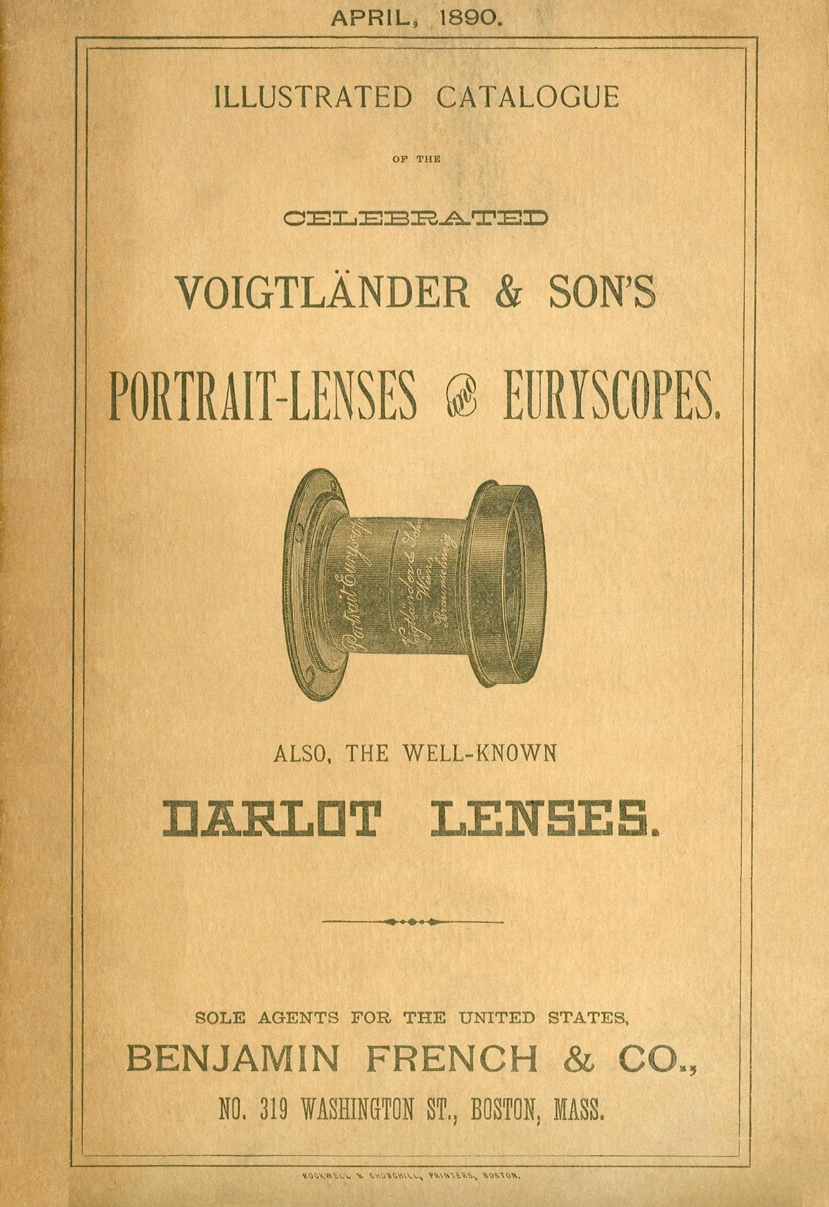 Voigtländer & Son's Portrait-Lenses & Euryscopes – Illustrated Catalogue, April 1890 – front cover