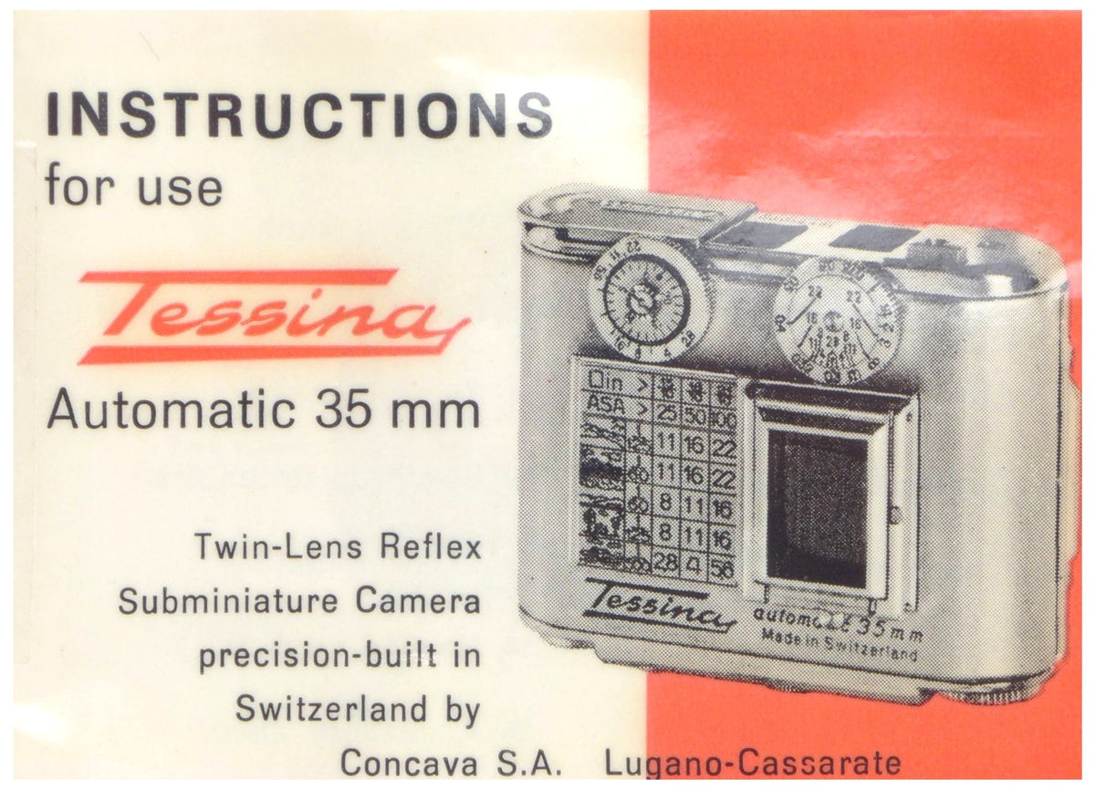 Tessina Automatic 35mm Twin-Lens Reflex – Instructions for Use, English – front cover