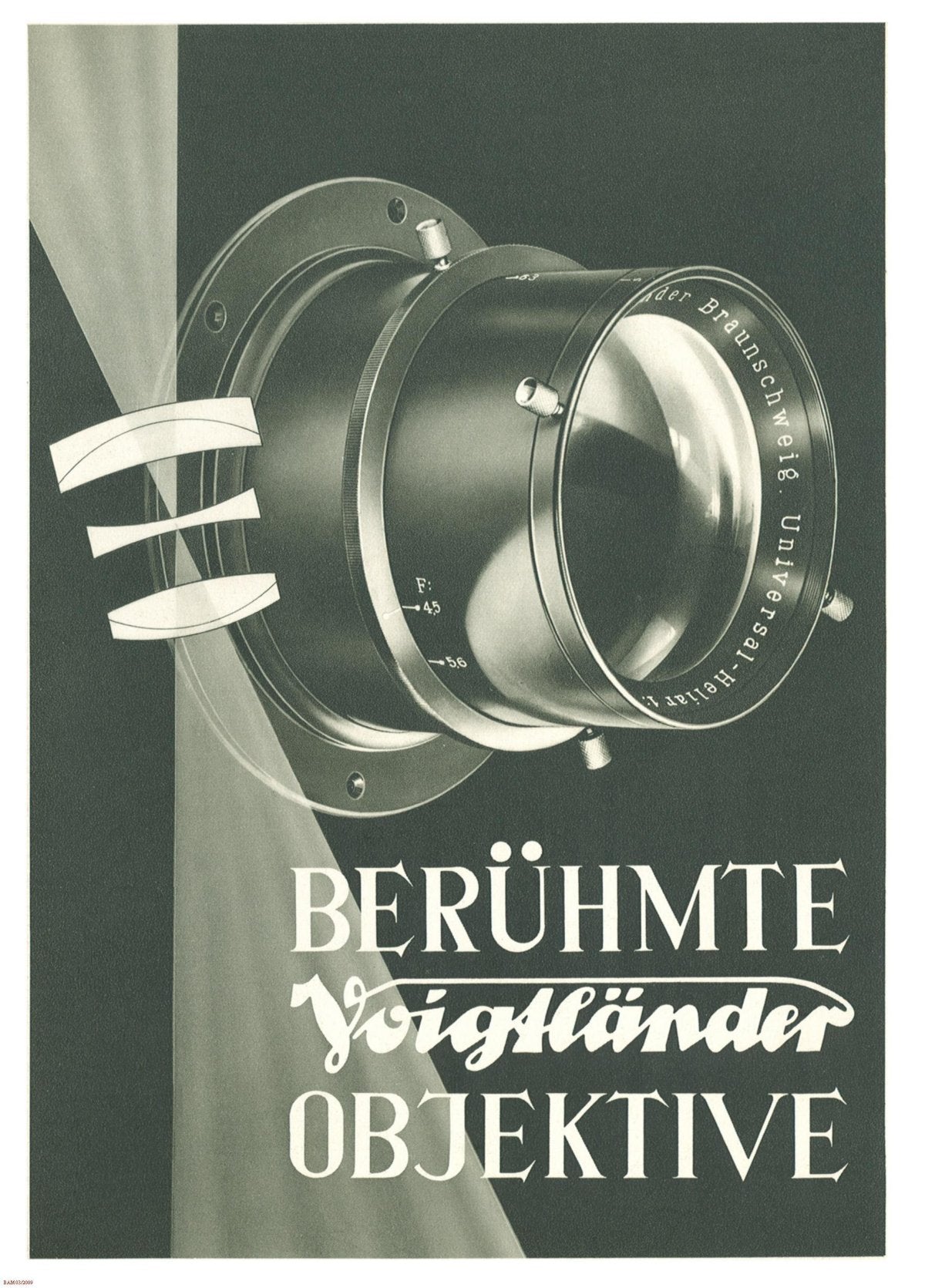 Berühmte Voigtländer Objektive – Famous Voigtländer Lenses, German Catalogue – front cover