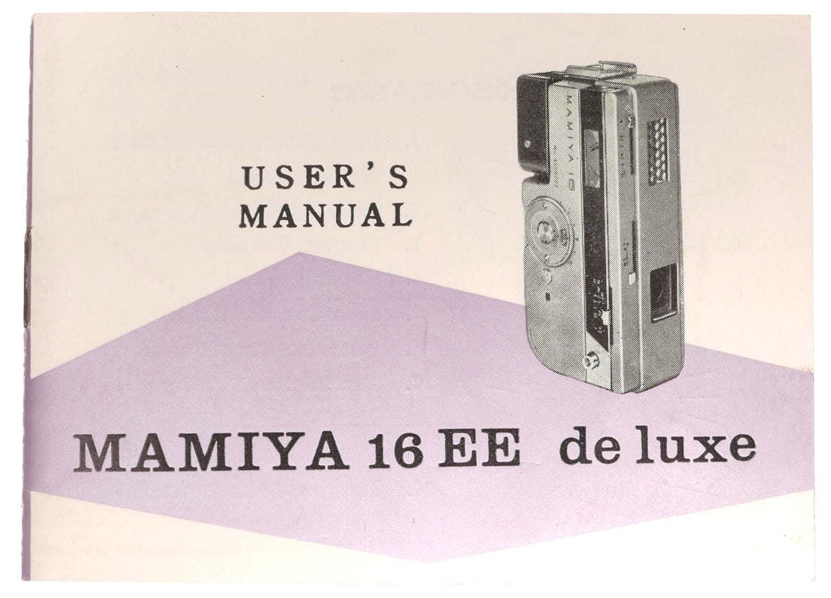 Mamiya 16 EE De Luxe Subminiature Camera – User's Manual – front cover