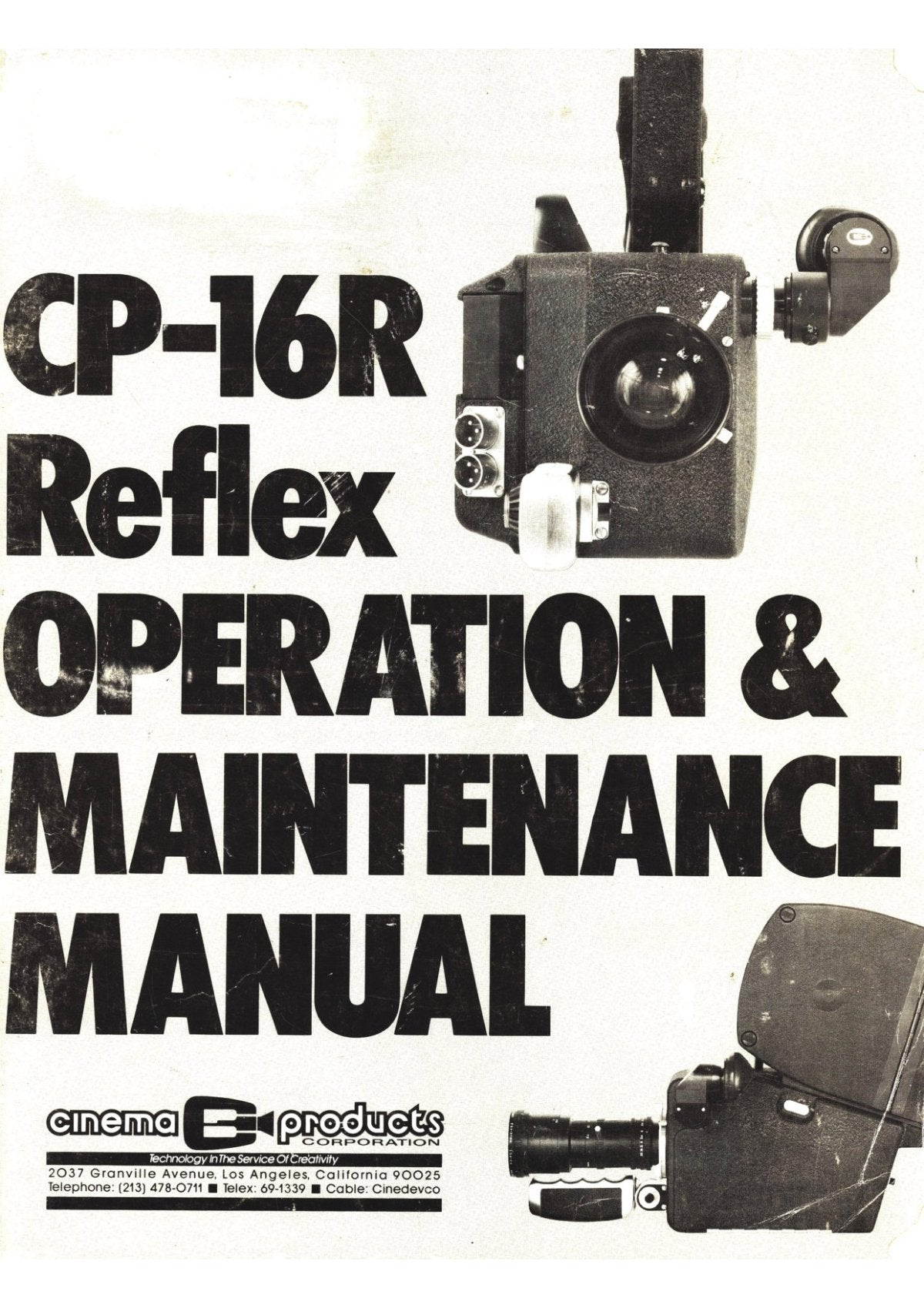 CP-16R Reflex 16mm Sound Camera System – Operation and Maintenance Manual, English – front cover