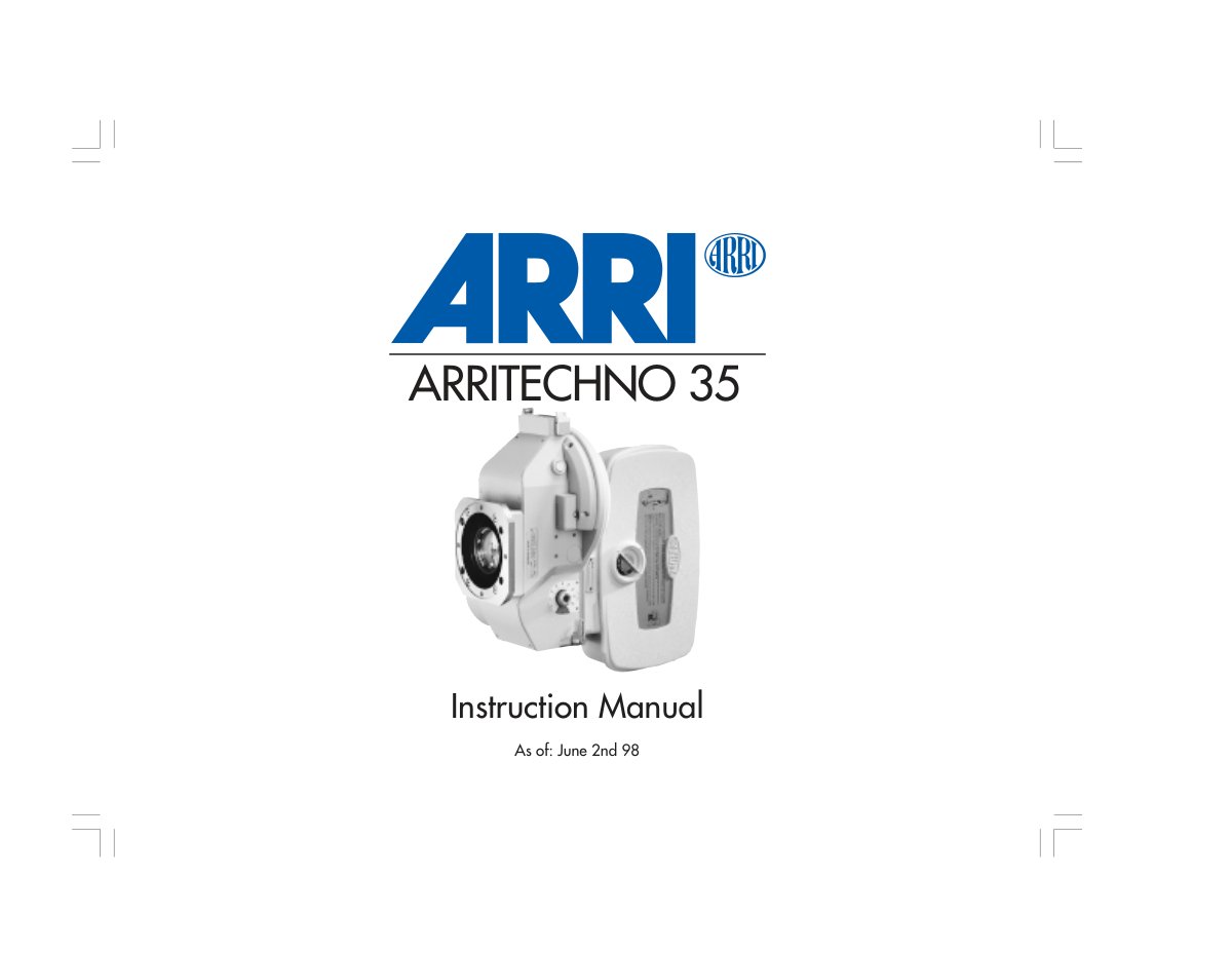 ARRITECHNO 35 – Instruction Manual, English, June 1998 – front cover