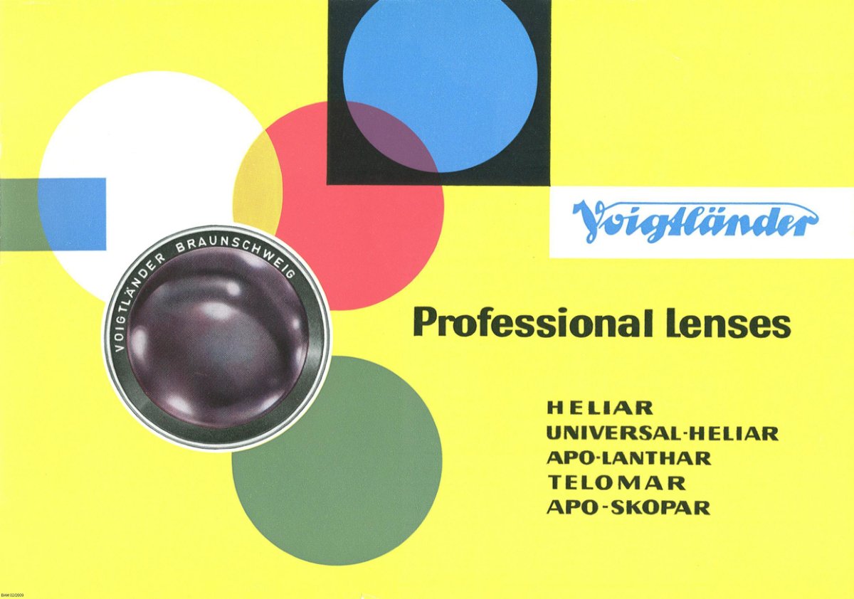 Voigtländer Professional Lenses – Heliar, Apo-Lanthar, Telomar & Apo-Skopar Brochure – front cover