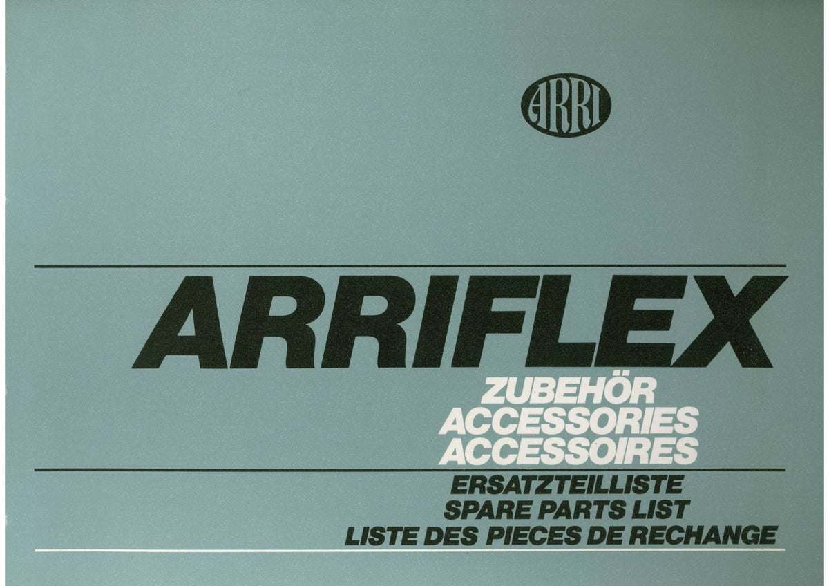 Arriflex Accessories (Zubehör) – Spare Parts List and Exploded Diagrams – front cover