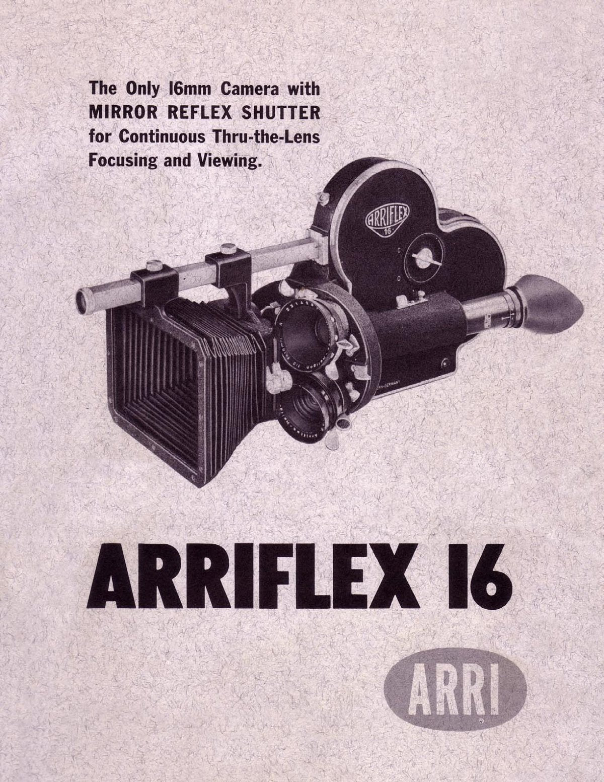 Arriflex 16 – Instruction Booklet for the Mirror Reflex 16mm Camera, English – front cover