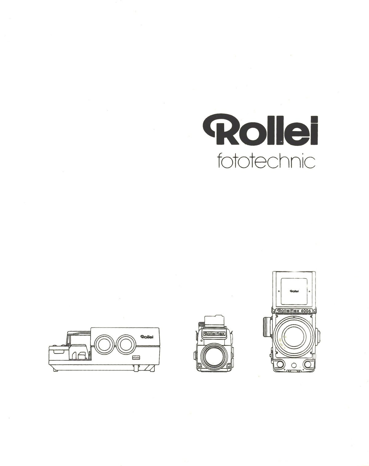 Rollei Fototechnic Dealer Handbook – SL 2000 F System, Lenses & Accessories – front cover