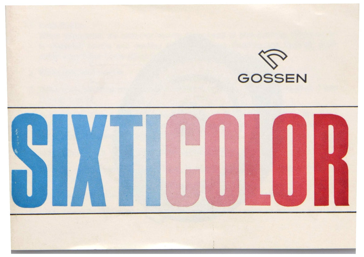 Gossen Sixticolor Colour Temperature Meter – Instructions, English – front cover