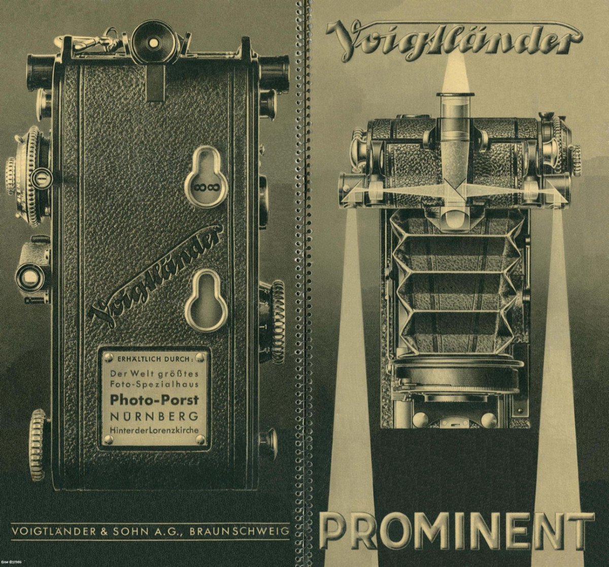 Voigtländer Prominent – German Brochure with Photo-Porst Dealer Imprint – front cover