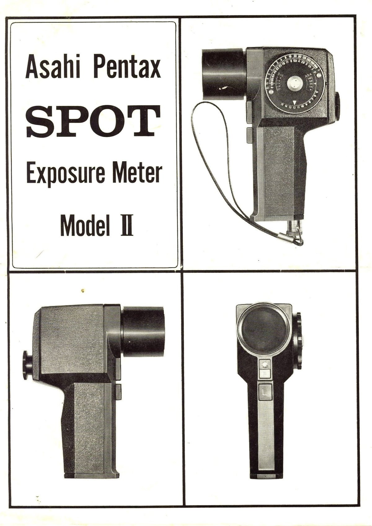 Asahi Pentax Spot Exposure Meter Model II – Instruction Manual, English – front cover