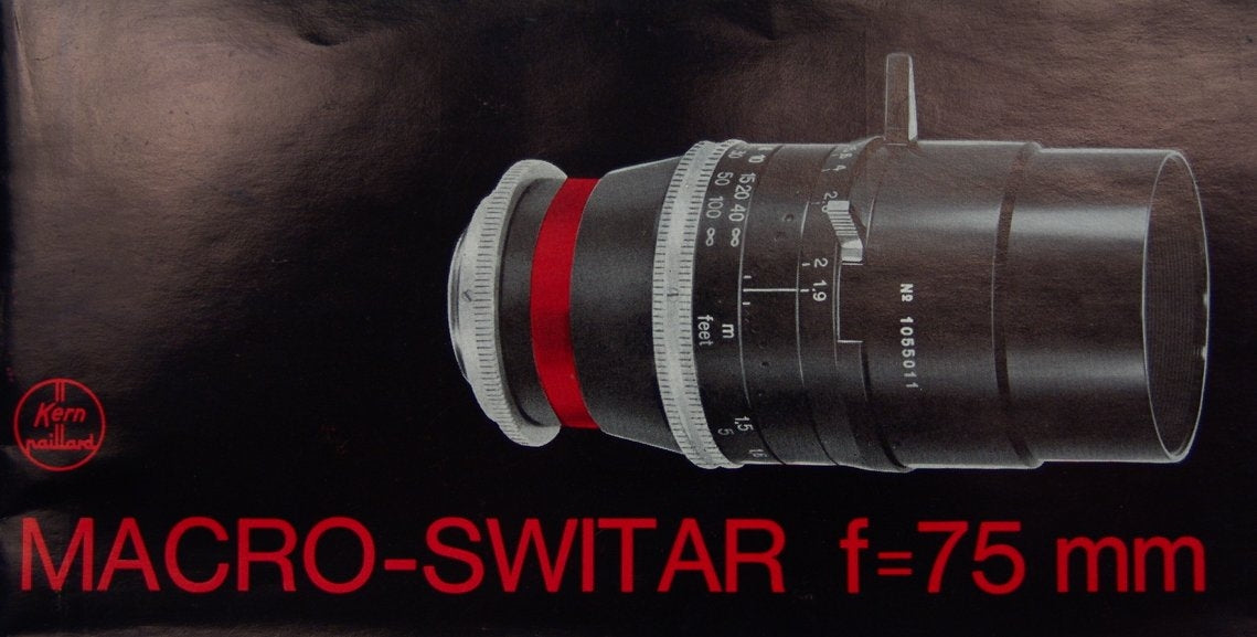 Bolex Macro-Switar f=75mm Lens – Instruction Manual for 16mm Reflex Cameras – front cover