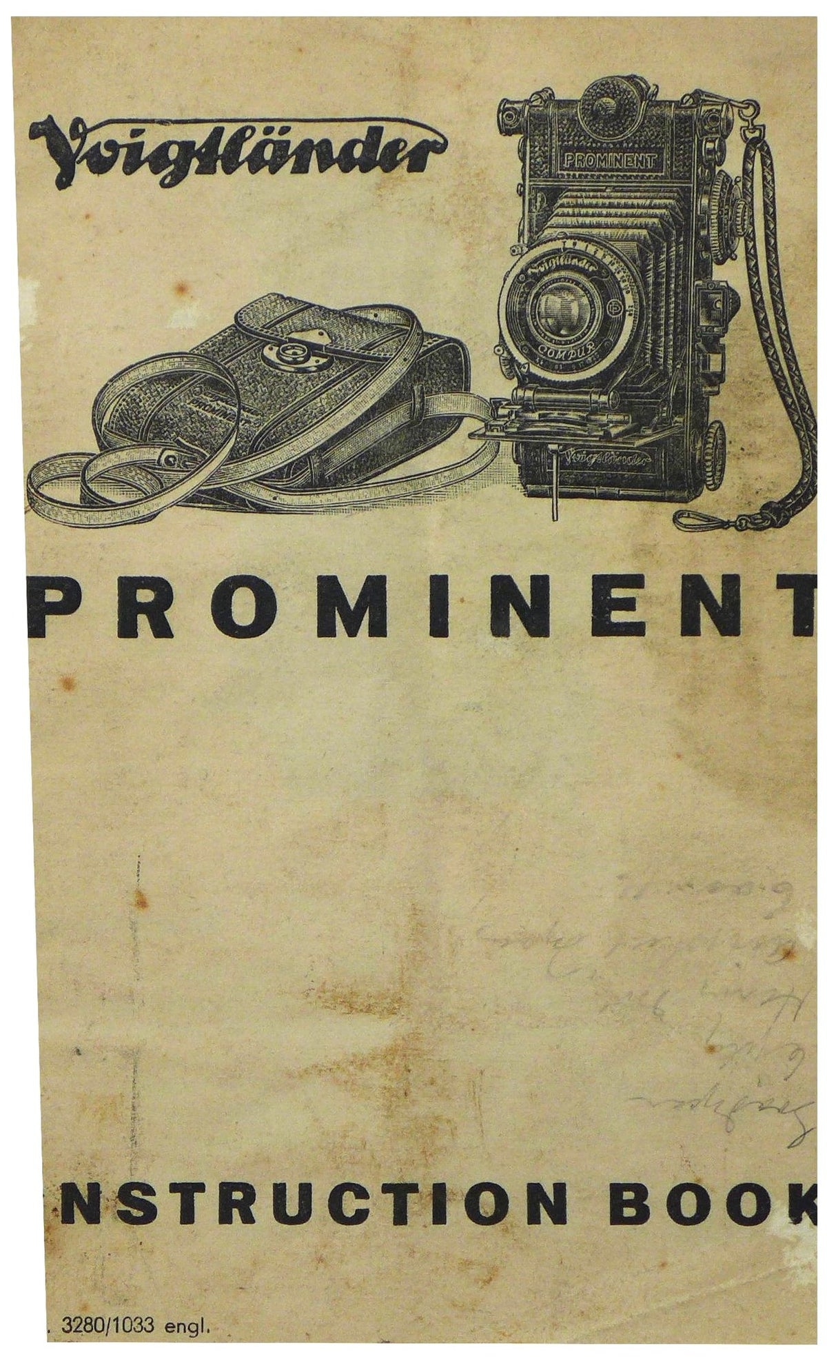 Voigtländer Prominent Instruction Book – English – front cover