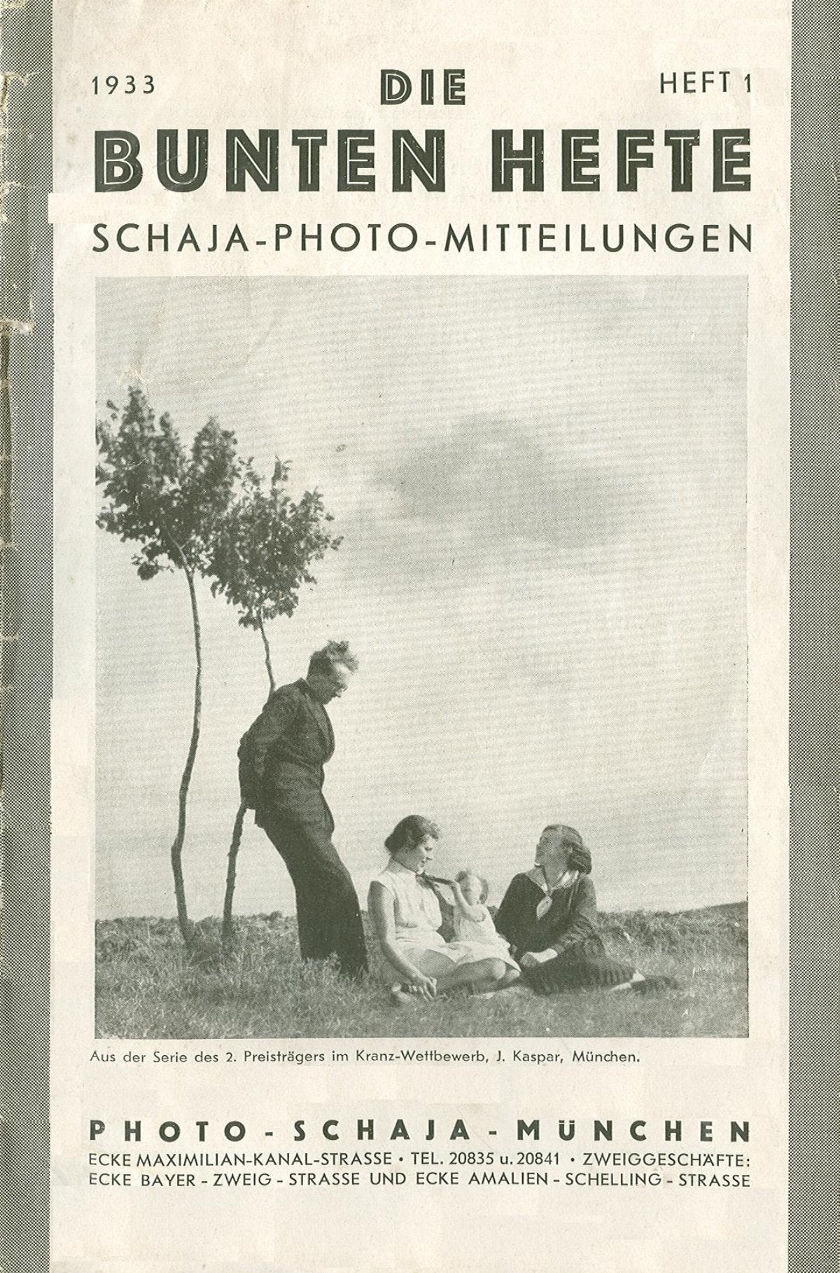 Die Bunten Hefte – Schaja Photo-Mitteilungen, Heft 1, April 1933, with Voigtländer Prominent – front cover