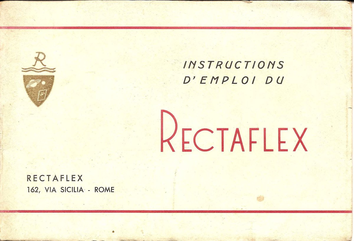 Rectaflex – Instructions d'emploi, French Owner's Manual – front cover