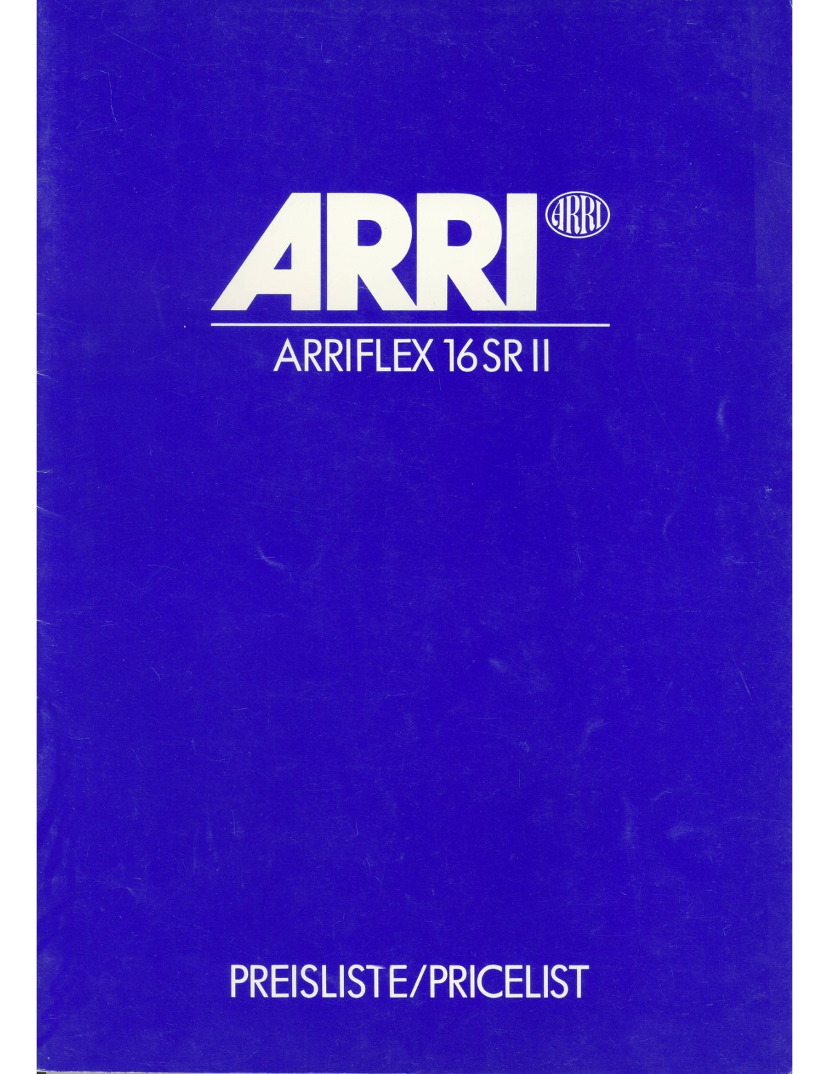 Arriflex 16 SR II – Preisliste / Price List (German & English) – front cover